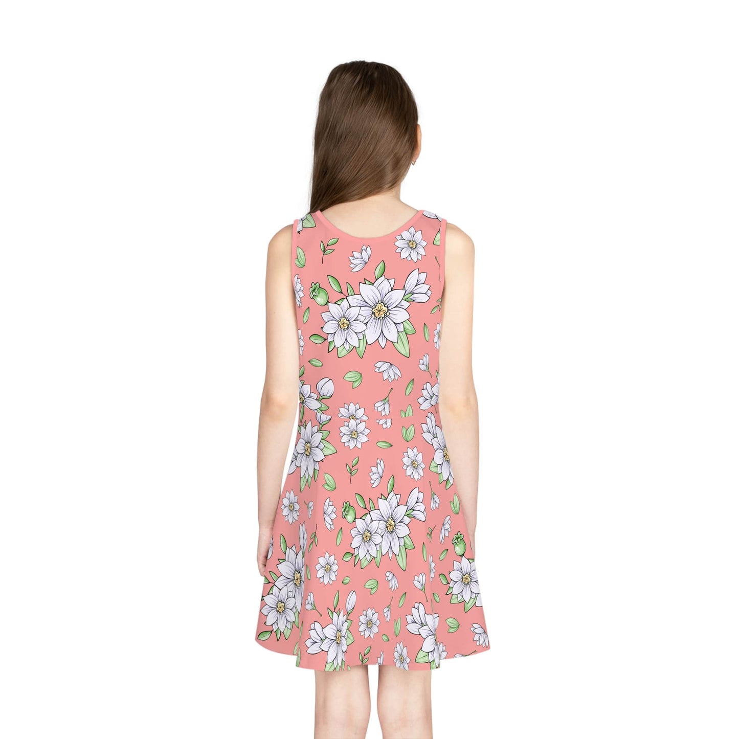 Jasmine Blush Garden Girls' Sleeveless Sundress