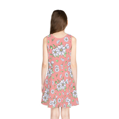 Jasmine Blush Garden Girls' Sleeveless Sundress