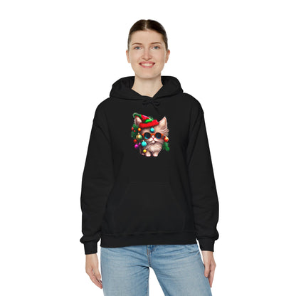 Christmas Tree Kitten Heavy Blend™ Hooded Sweatshirt