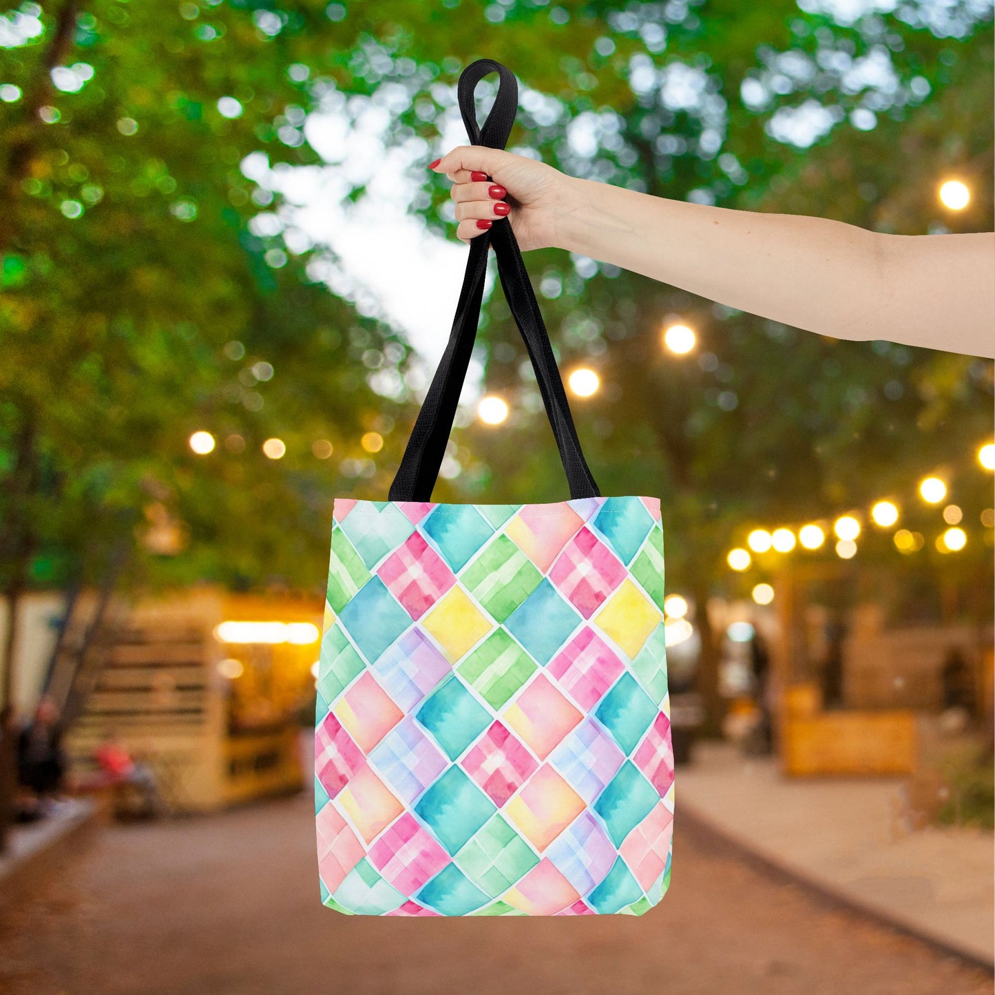 Watercolor Weave Canvas Tote Bag