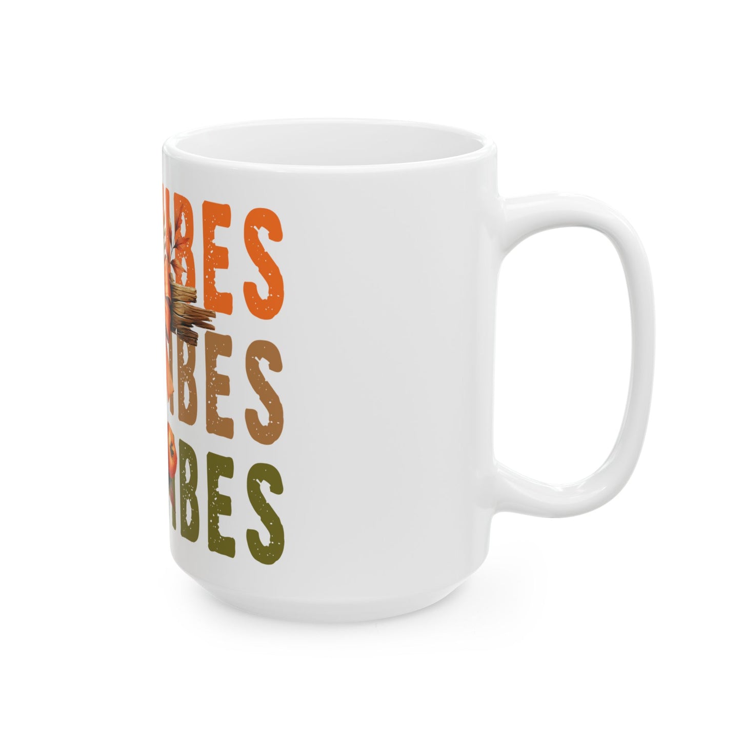 Fall Vibes Cross Ceramic Mug, (11oz, 15oz)