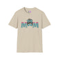 Mom (Teal/Pink Cheetah Print) Adult T-shirt