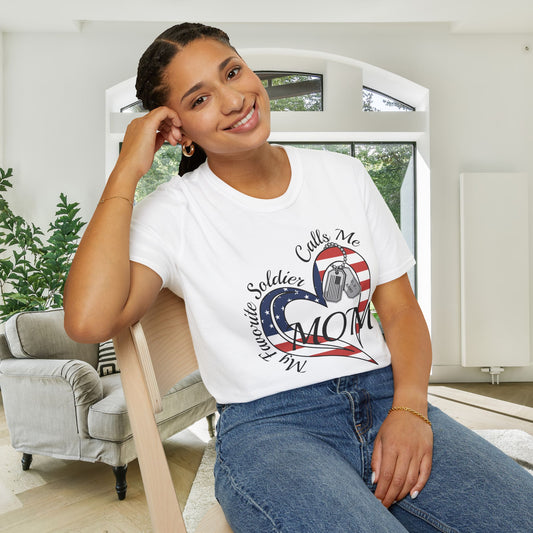 My Favorite Soldier Calls Me Mom Adult T-shirt