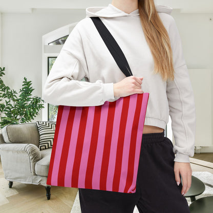 Be Mine Stripes Canvas Tote Bag