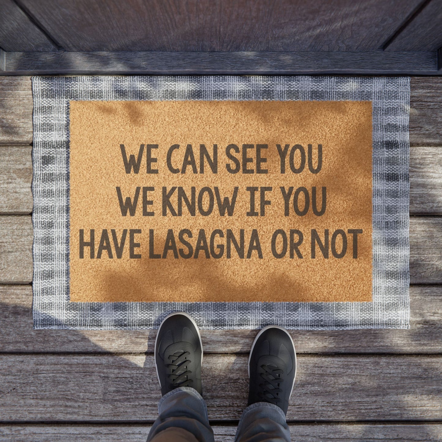 We Can See You We Know If You Have Lasagna or Not Coconut Fiber Doormat