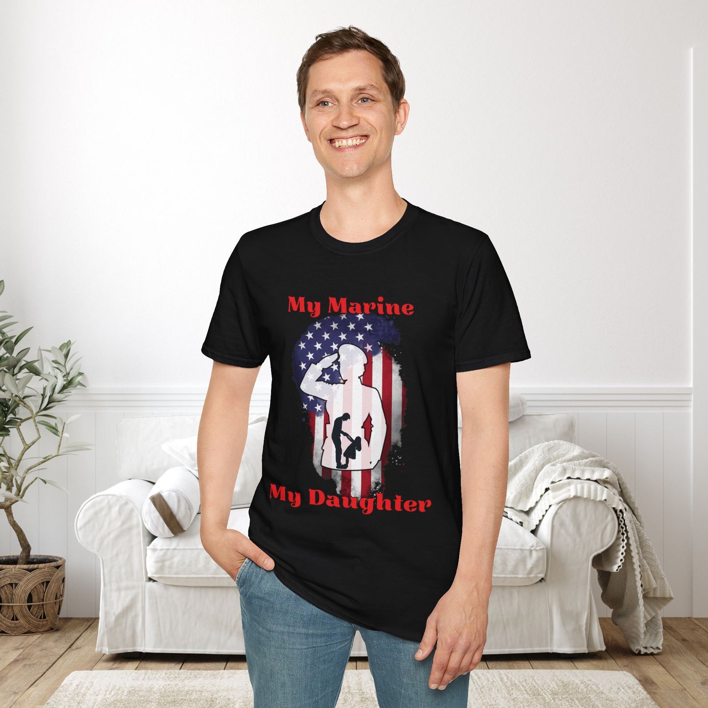 My Marine My Daughter (Dad) Adult T-shirt