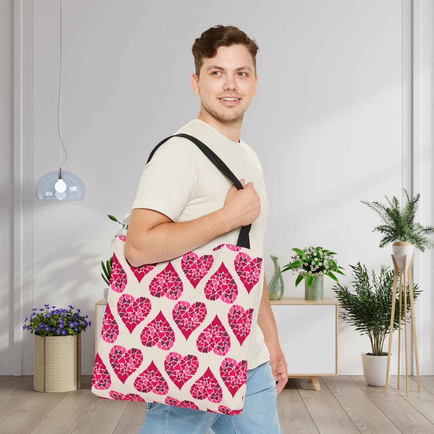 Simple Hearts Canvas Tote Bag