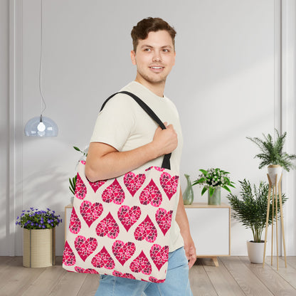 Simple Hearts Canvas Tote Bag