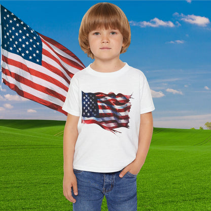 Distressed American Flag Heavy Cotton™ Toddler T-shirt
