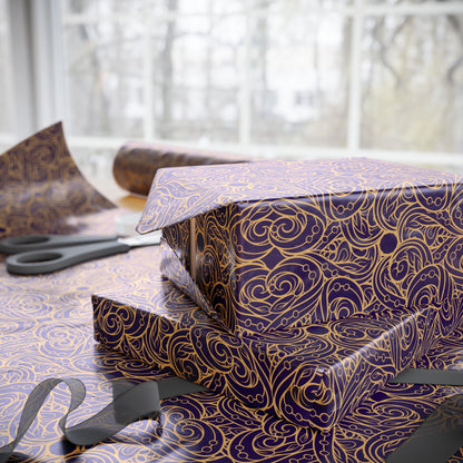 Golden Amethyst Radiance Mandala Wrapping Paper
