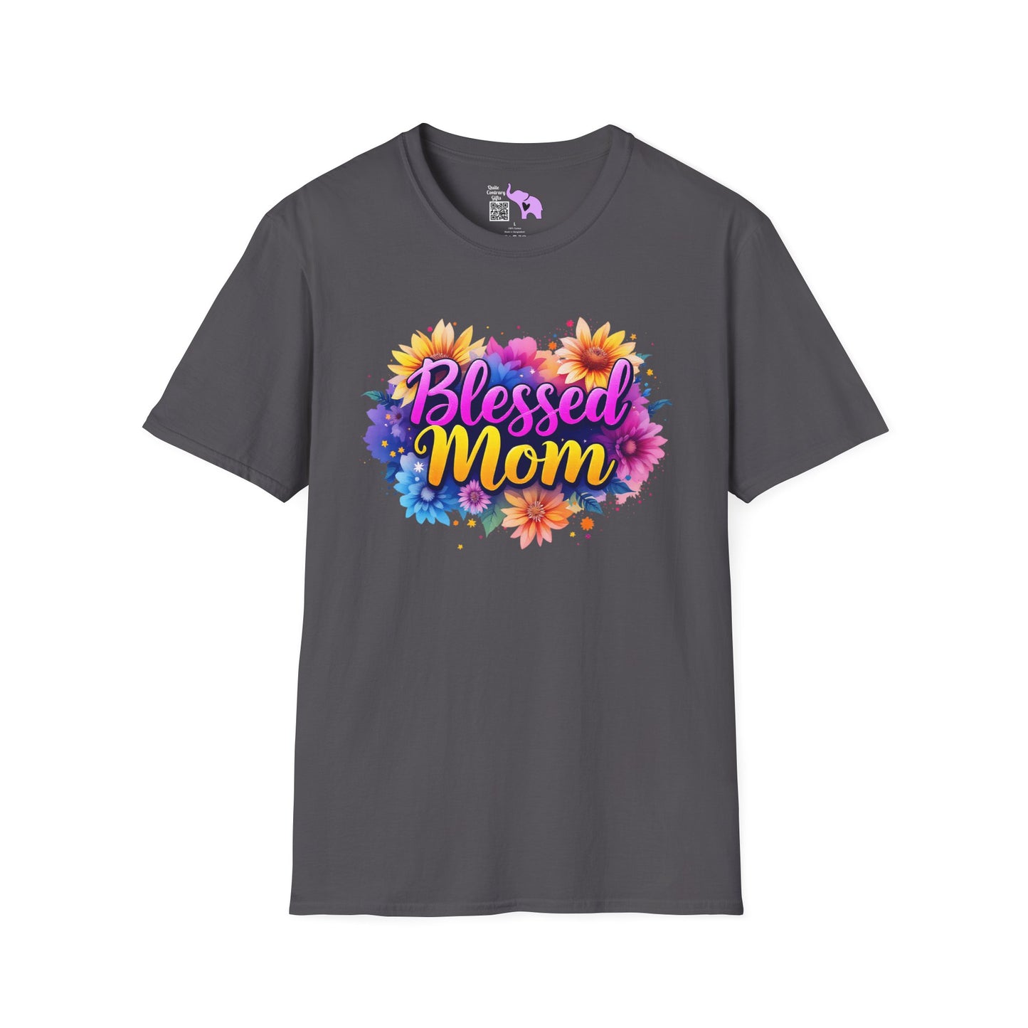 Blessed Mom (Vibrant Floral) Adult T-shirt
