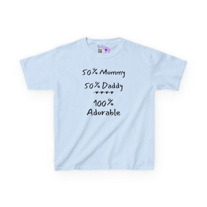 50% Mommy 50% Daddy 100% Adorable Kids Heavy Cotton™ Tee