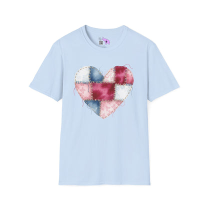 Patchwork Quilt Heart Adult T-shirt
