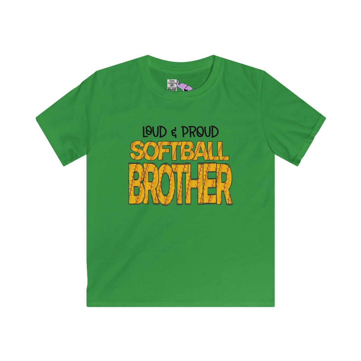 ""Loud & Proud Softball Brother Youth Softstyle Tee