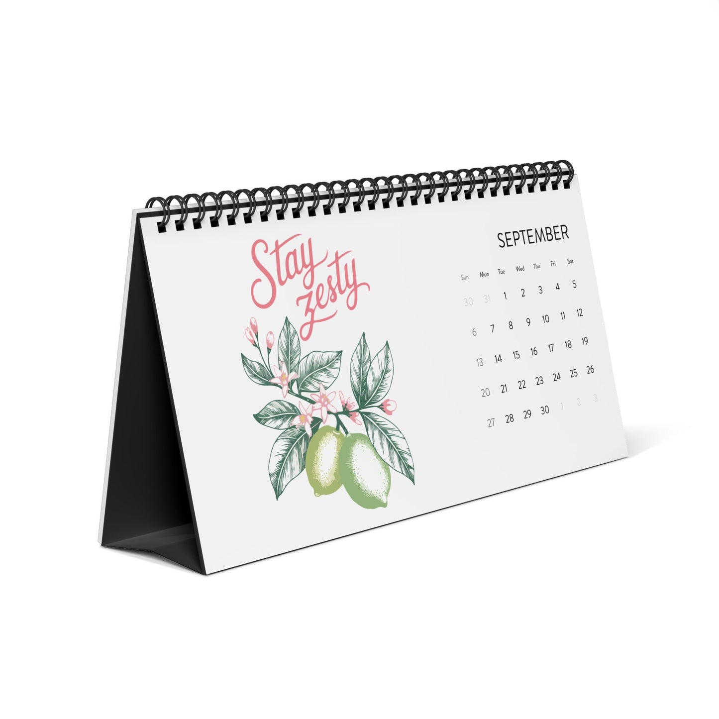 2026 Wildflower Desk Calendar — Inspirational Botanical Desktop Calendar (Grid Dates)