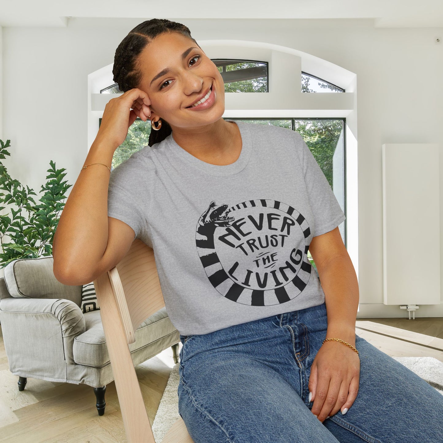 Never Trust The Living Beetlejuice Adult T-shirt