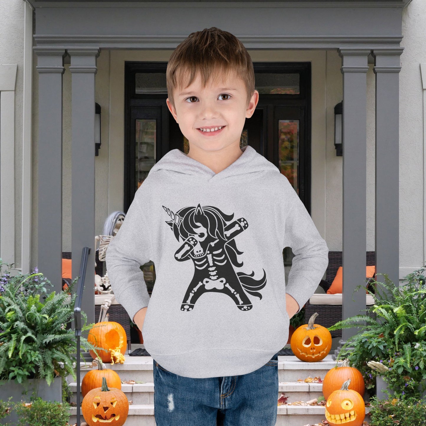 Dabbing Unicorn Skeleton Toddler Hoodie
