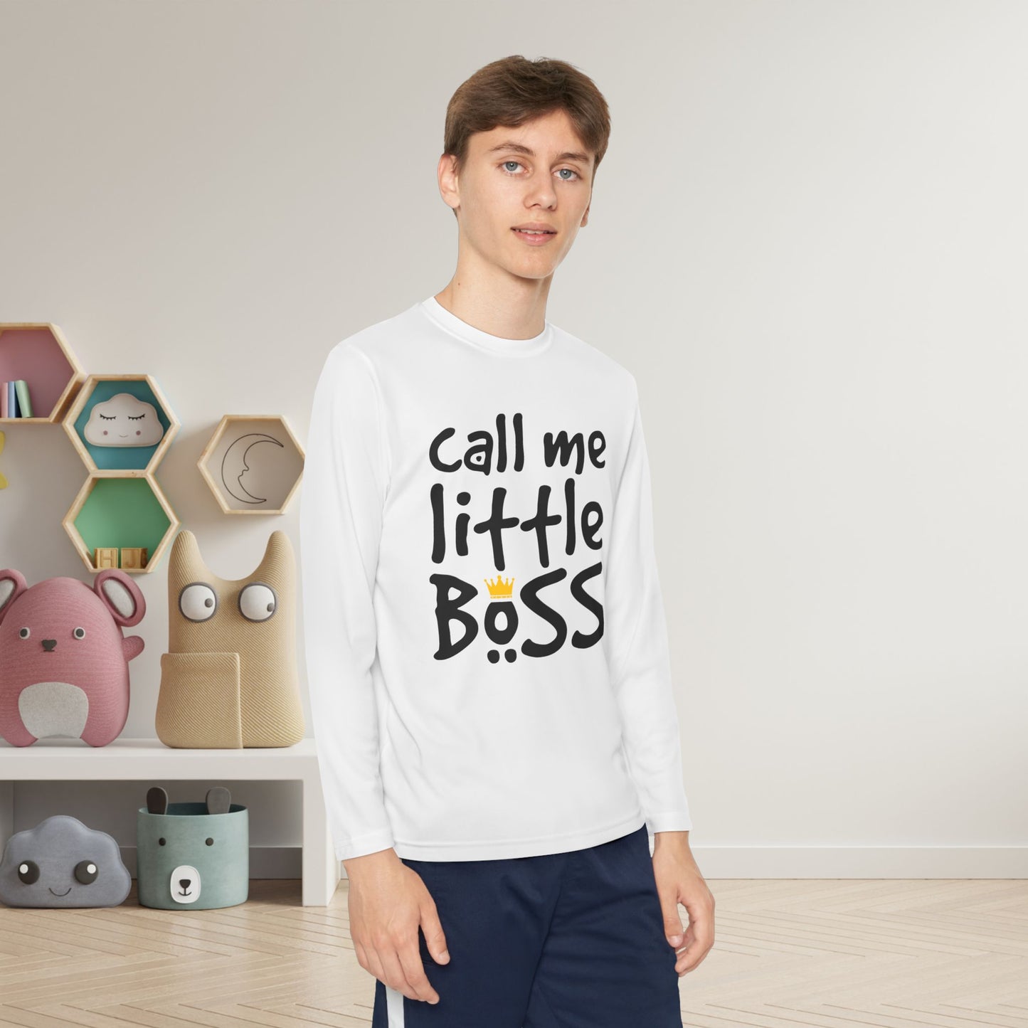 Call Me Little Boss Youth Long Sleeve Tee