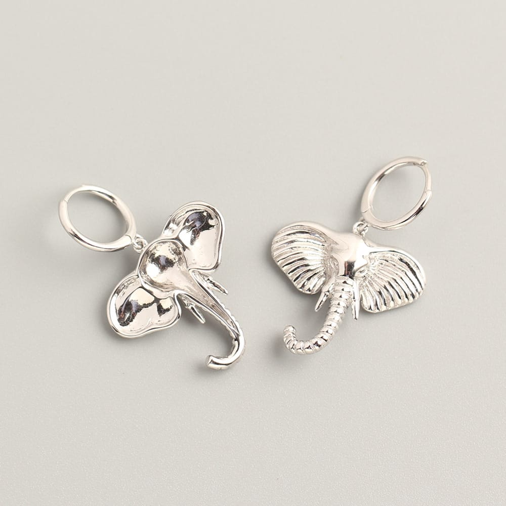 Noble Elephant Hoop Earrings