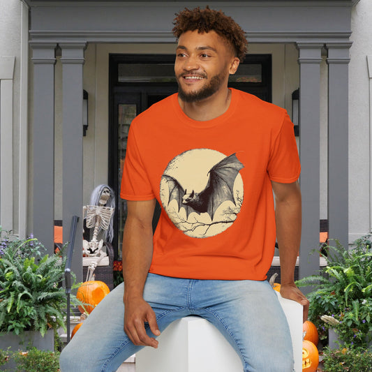 Bat Over Moon 2 Adult T-shirt