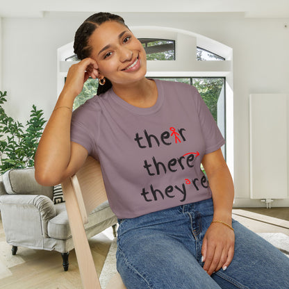 Their There They're Grammar Adult T-shirt