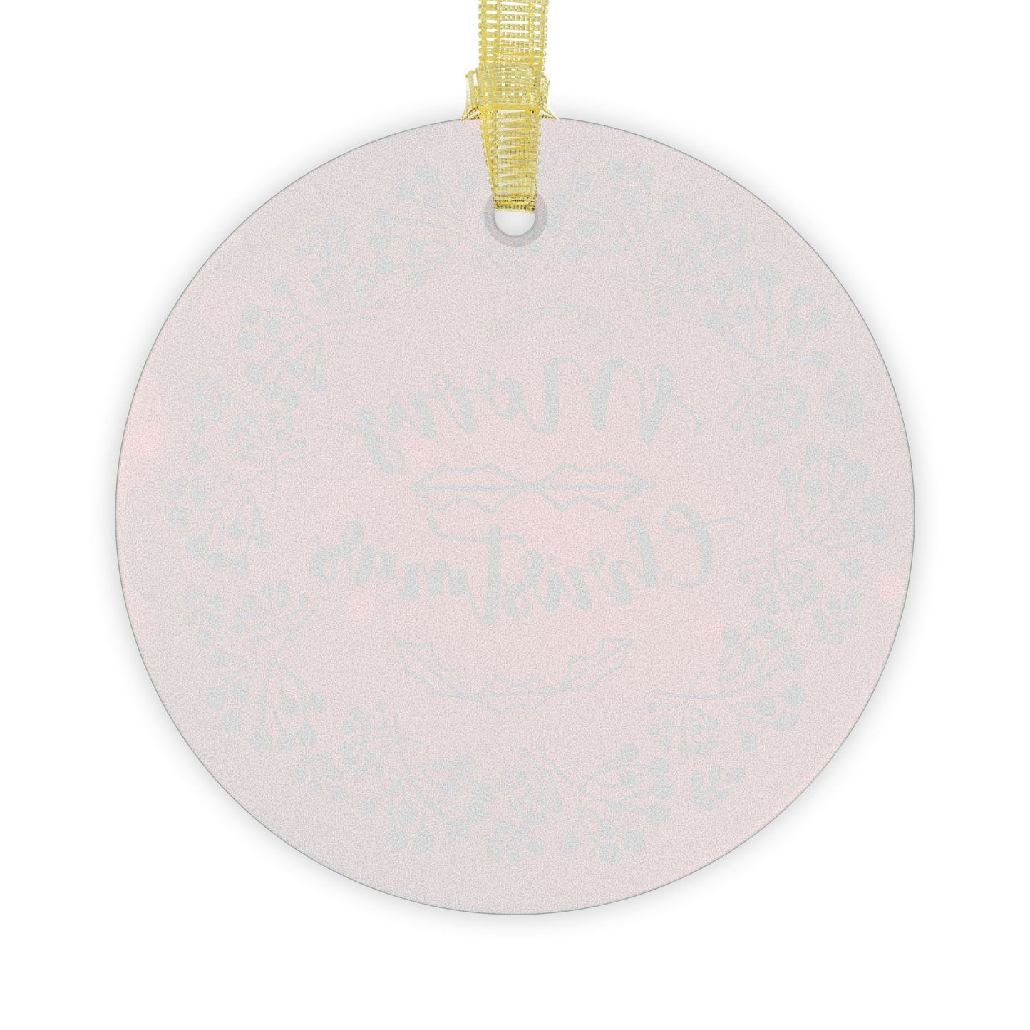 Merry Christmas Wreath Glass Ornament