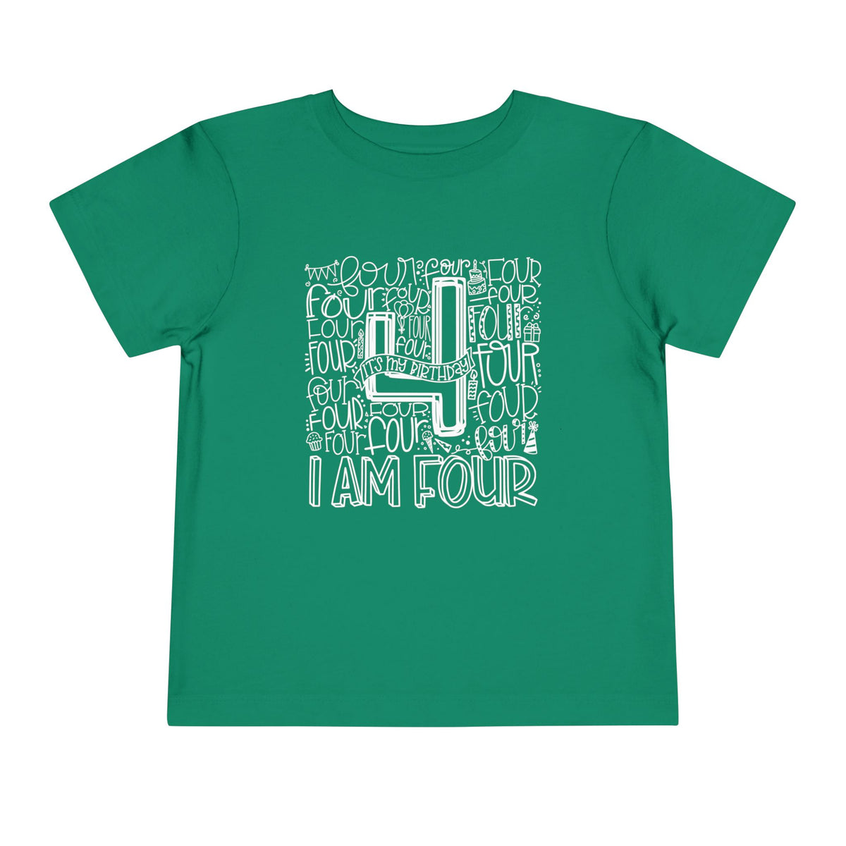 I Am Four Typography Toddler Tee