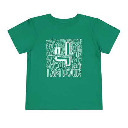 I Am Four Typography Toddler Tee