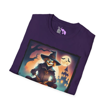 Halloween Scarecrow w/Pumpkins Adult T-shirt
