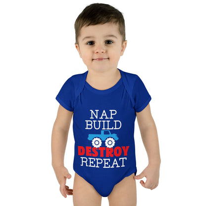 Nap Build Destroy Repeat Infant Baby Rib Bodysuit