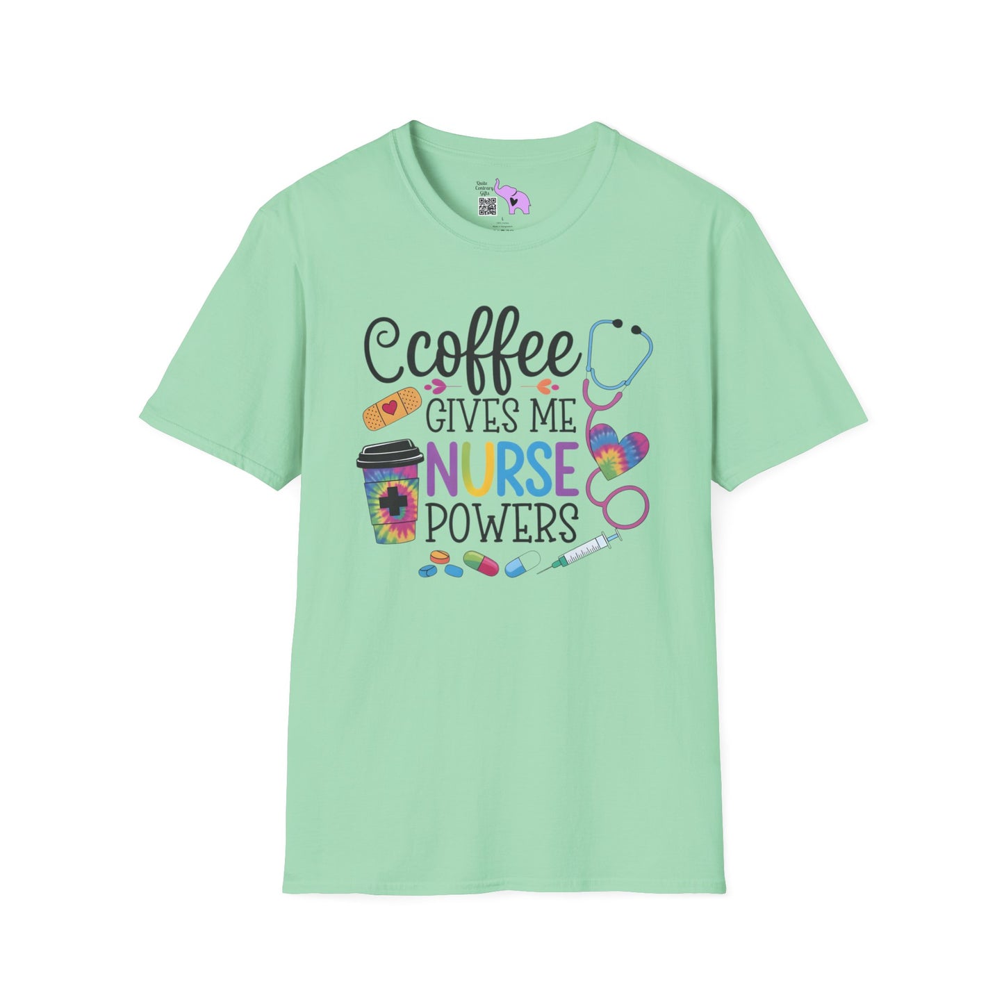 Coffee Gives Me Nurse Powers Adult T-shirt