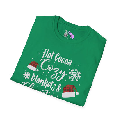 Hot Cocoa, Cozy Blankets & Christmas Movies Adult T-shirt