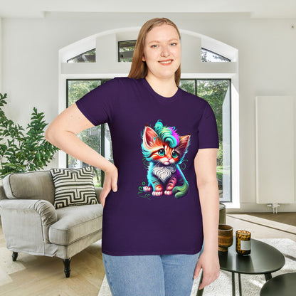 Cute Colorful Kitten 2 Adult T-shirt