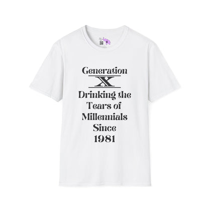 GenX Drinking Millennial Tears Adult T-shirt