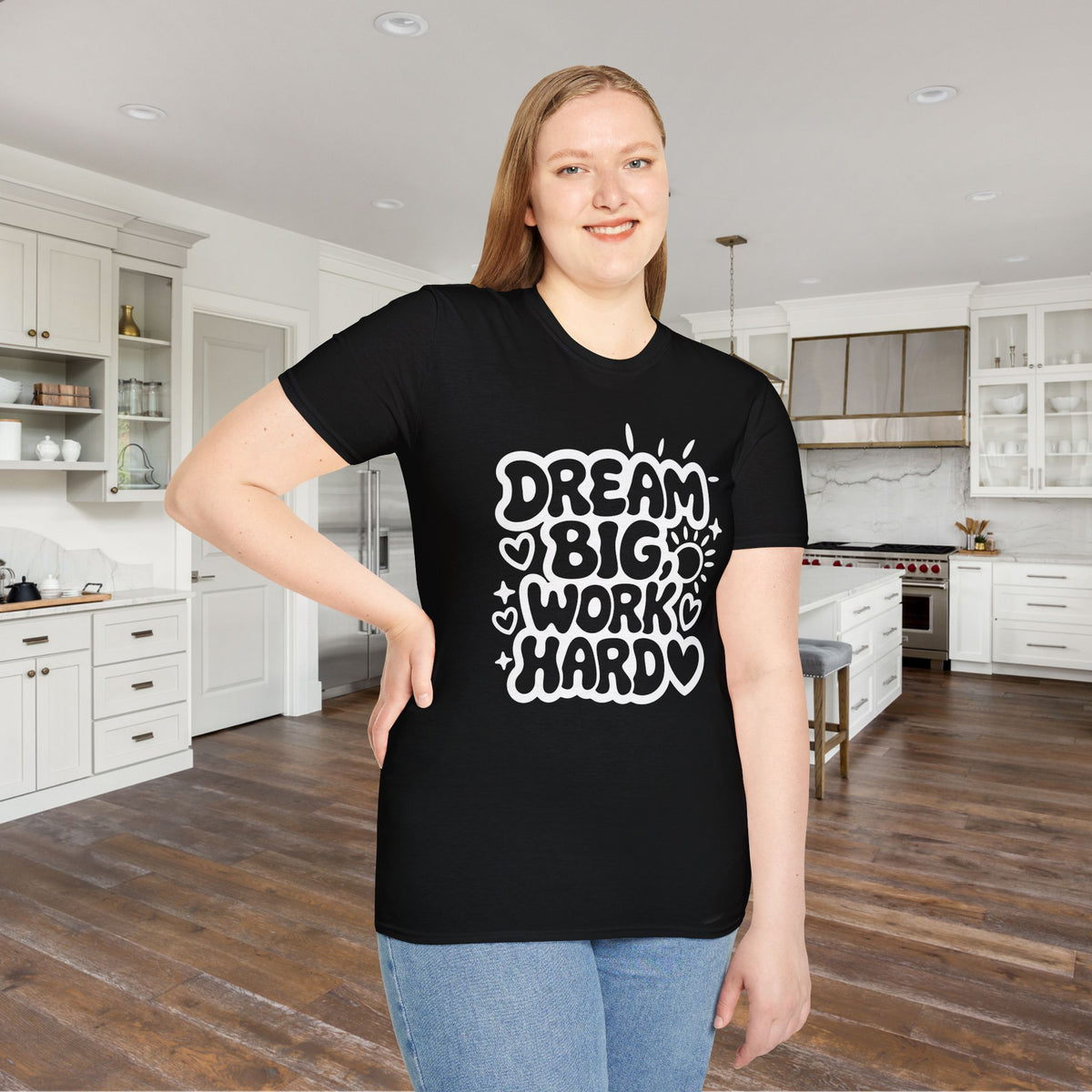 Dream Big Work Hard (Hearts) Adult T-shirt