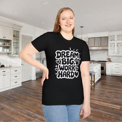 Dream Big Work Hard (Hearts) Adult T-shirt