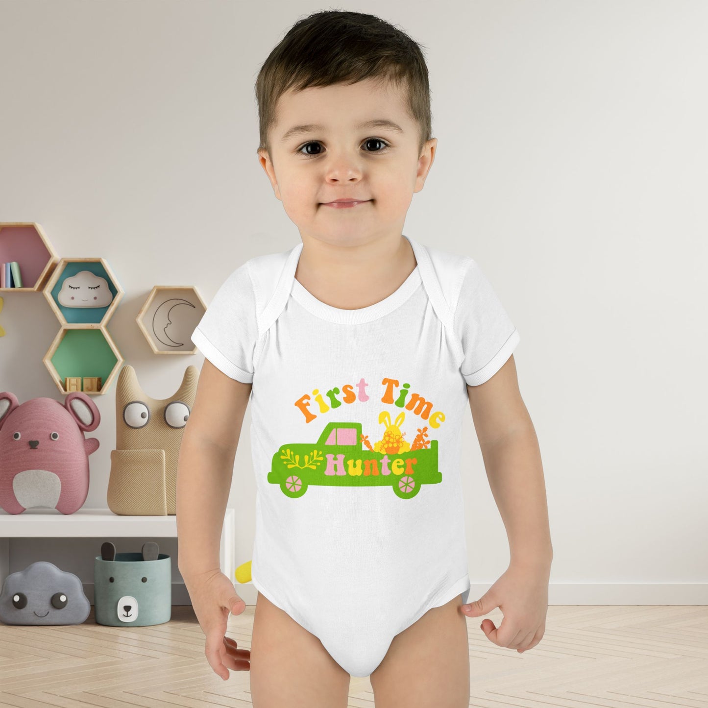 First Time Hunter (Easter) Infant Baby Rib Bodysuit