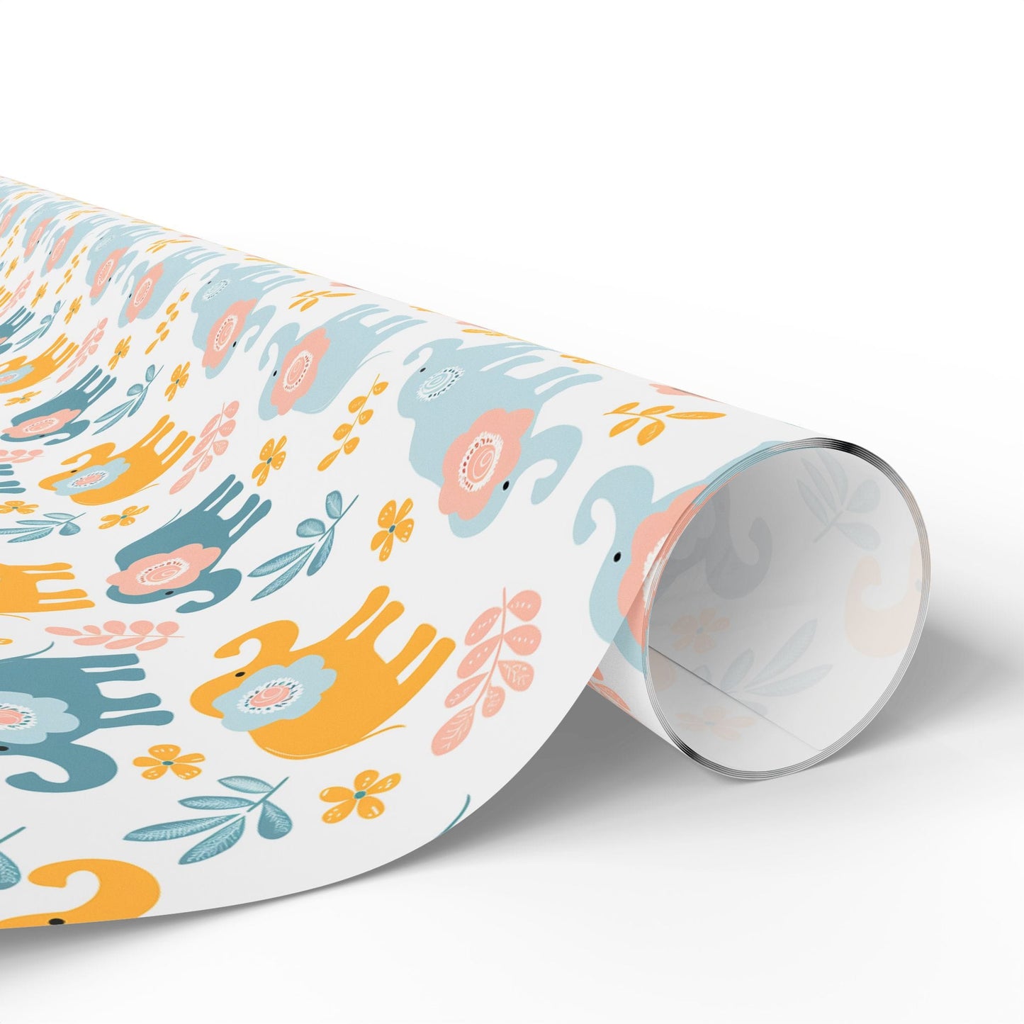 Elephants in Bloom Wrapping Paper