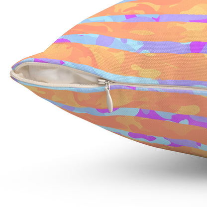 Split Spectrum Camo Throw Pillow