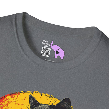 Black Cat Over Full Moon Adult T-shirt