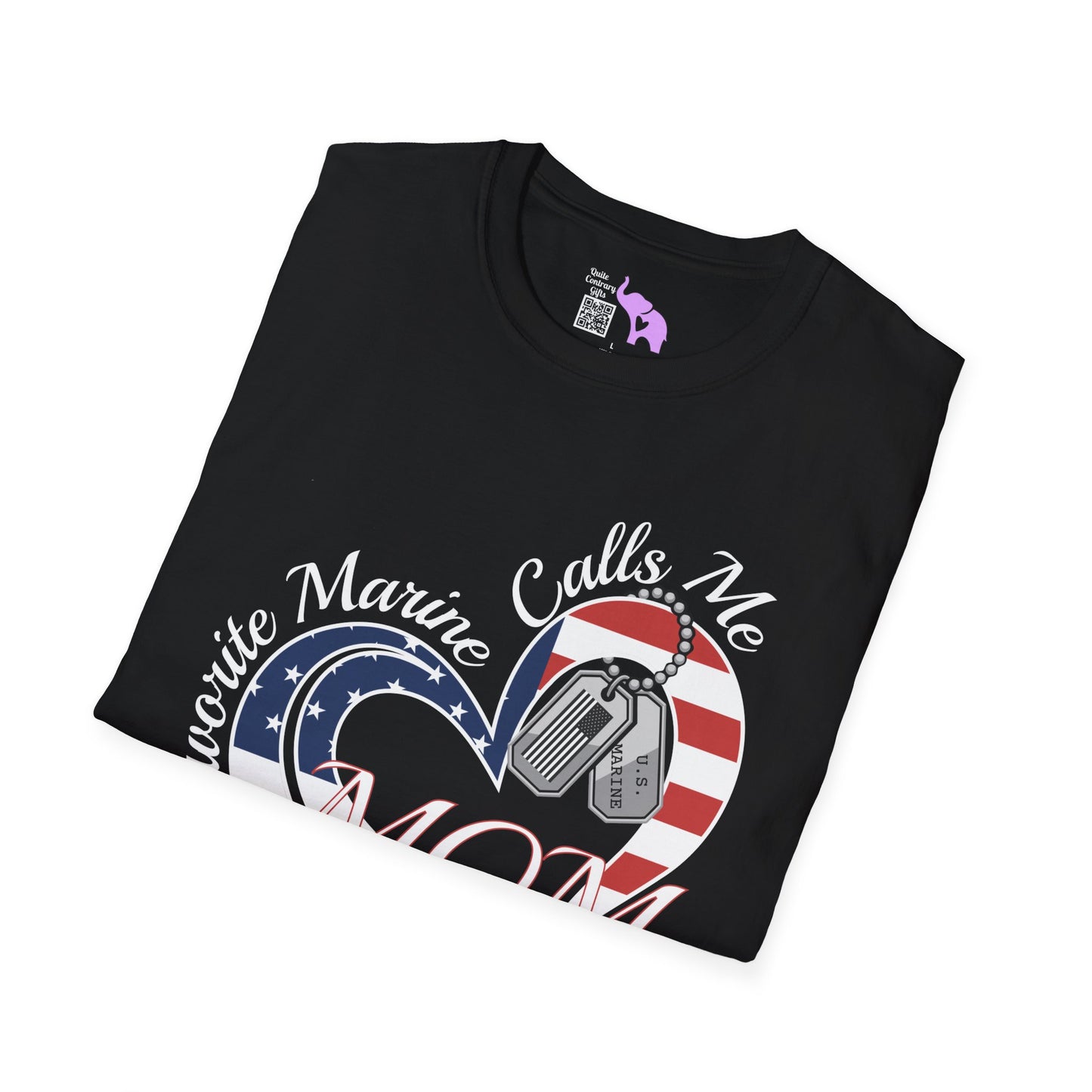 My Favorite Marine Calls Me Mom Adult T-shirt