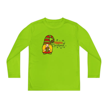 Merry Christmas Girl Gnome Youth Long Sleeve Tee