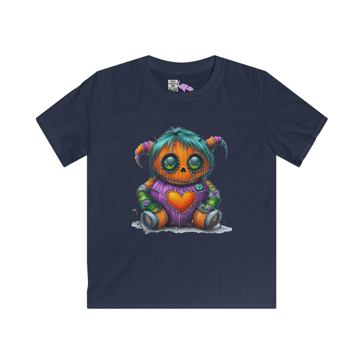 Patchwork Pumpkin Heart Youth Softstyle Tee