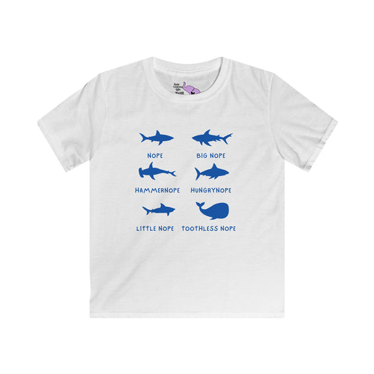 Nope Sharks Kids Softstyle Tee