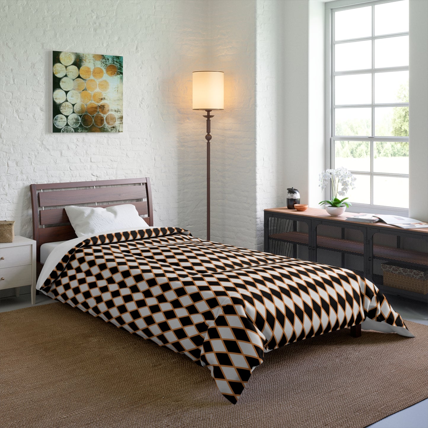 Midnight Ember Harlequin Comforter