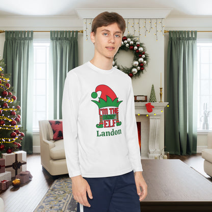 I'm The Hungry Elf Personalized Youth Long Sleeve Tee