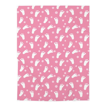 Baby Steps in Pink Swaddle Blanket