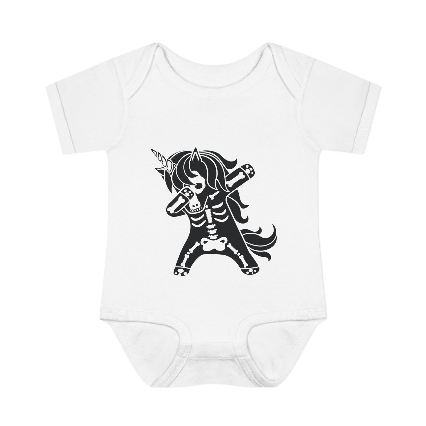 Dabbing Unicorn Skeleton Infant Baby Rib Bodysuit
