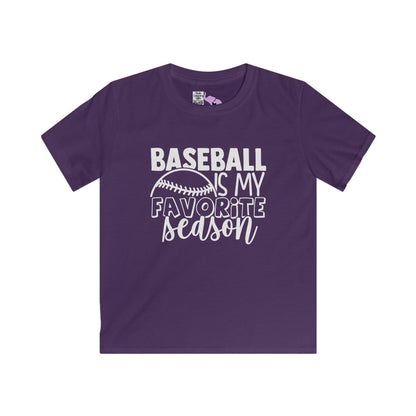 Baseball Is My Favorite Season Youth Softstyle Tee