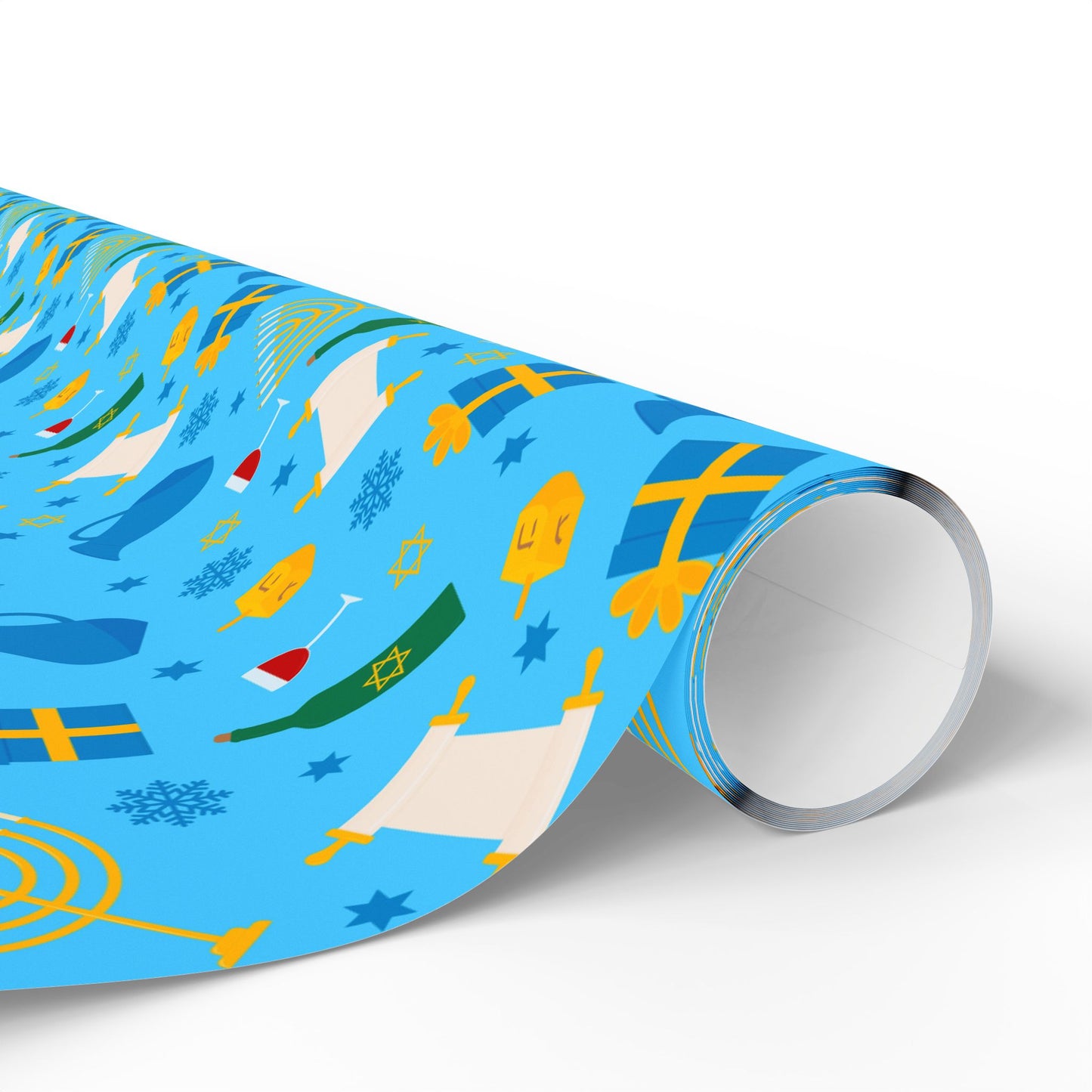 Festive Glow Hanukkah Wrapping Paper